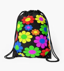 Hippy Flower Daisy Spring Pattern Drawstring Bag