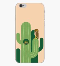 Burrowing owls and cacti vector illustration iPhone Case