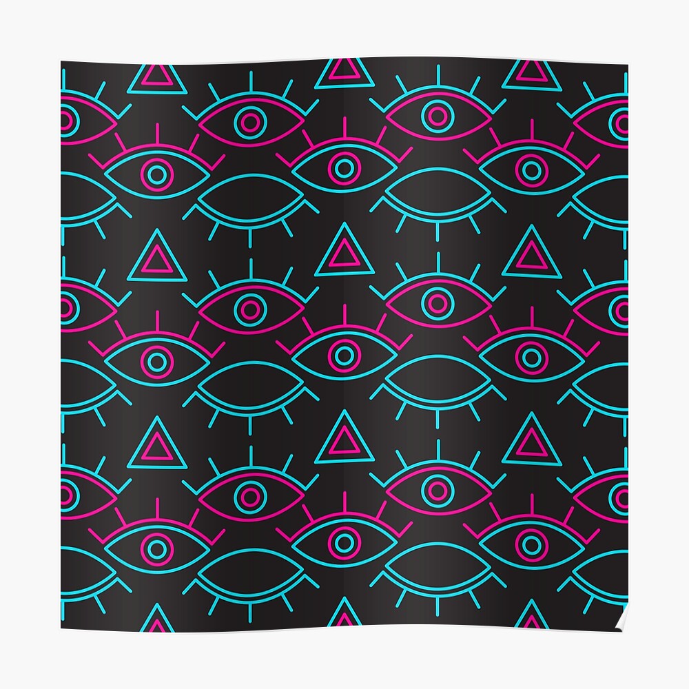 Neon Evil Eye Poster