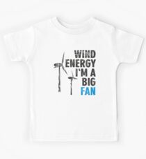 Cool Wind Energy Fan Green Power Supporter Kids T-Shirt