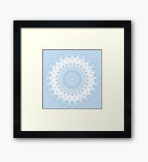 Baby Blue Boho Mandala Framed Print