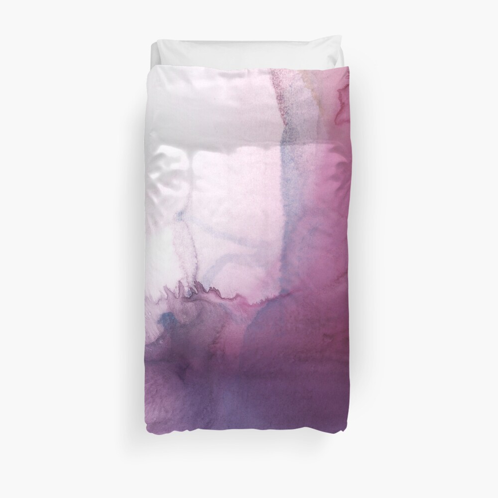 Violet and Pink Abstract Painting Duvet Cover
