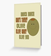 Olive You Knock Knock Joke Card Greeting Card