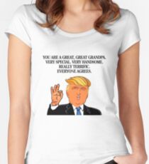 Funny Donald Trump Happy Father's Day Dad Grandpa Gift Daddy Papa Quotes 2018 Women's Fitted Scoop T-Shirt