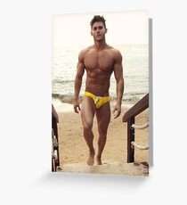 Ted in yellow swimwear Greeting Card