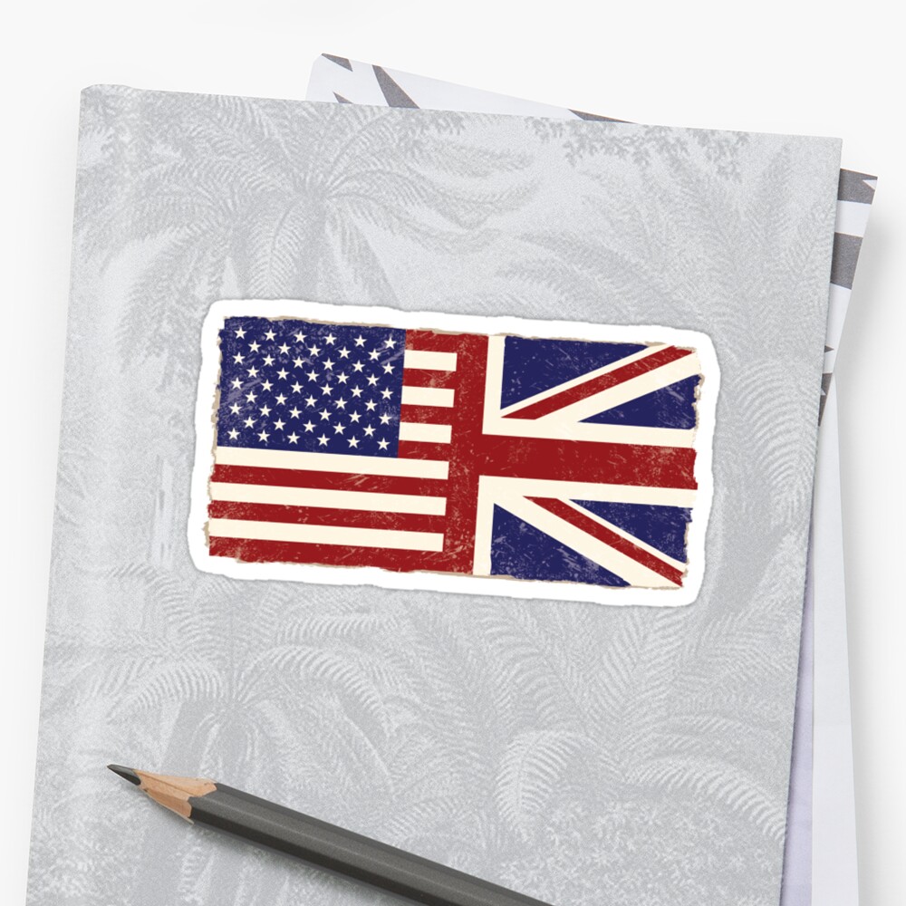 Anglo American Flag Stickers By Frozenlip Redbubble