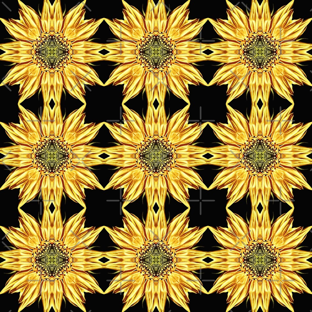 "Sunflower Manipulation Grid" by Karen Stahlros Redbubble