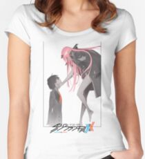 Darling in the Franxx Hiro and Zero Two logo Women's Fitted Scoop T-Shirt