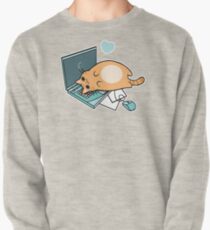Cute Laptop Cat Pullover Sweatshirt