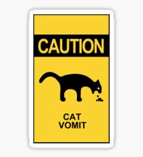 Caution: Cat Vomit - Yellow Sticker