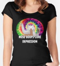 Nose Boops Cure Depression Women's Fitted Scoop T-Shirt