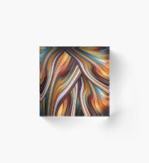 Swirling Rainbow Acrylic Block