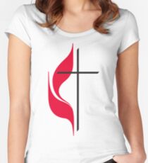 Methodist Cross & Flame Fitted Scoop T-Shirt