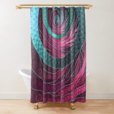 Abstract Bangles of Very Berry Bubblegum Bands Shower Curtain