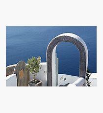 A DOOR ON THE AEGEAN SEA, SANTORINI Photographic Print