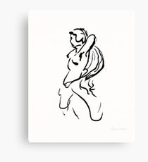 Female Form Ink Brush Drawing Canvas Print