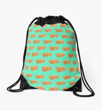 Mochila saco "Classic Retro Vintage Atlas Radio Pattern Orange Green"
