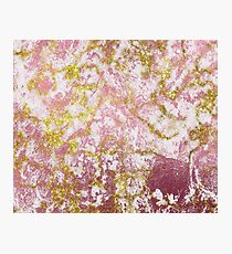 White and rose gold elegant marble pattern Photographic Print