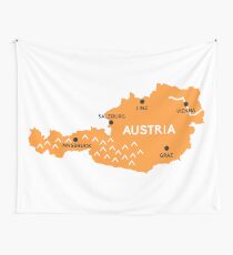 austria map Wall Tapestry