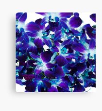 Dark Blue Leaves by FreddiJr Canvas Print