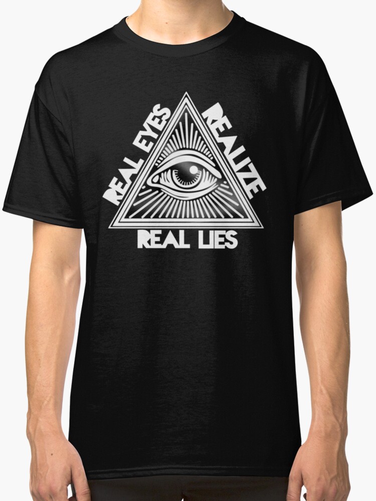 quot real realize real lies quot classic t shirts by quot real realize real lies quot classic t shirts by