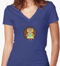 Meredith rollerskating Women's Fitted V-Neck T-Shirt