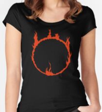 Dunkles Zeichen - rot Tailliertes Rundhals-Shirt