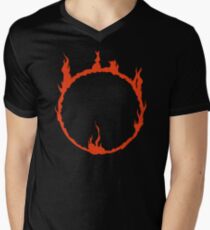 Dark Sign - Red Men's V-Neck T-Shirt