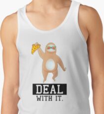 Cool sloth loves pizza Tank Top