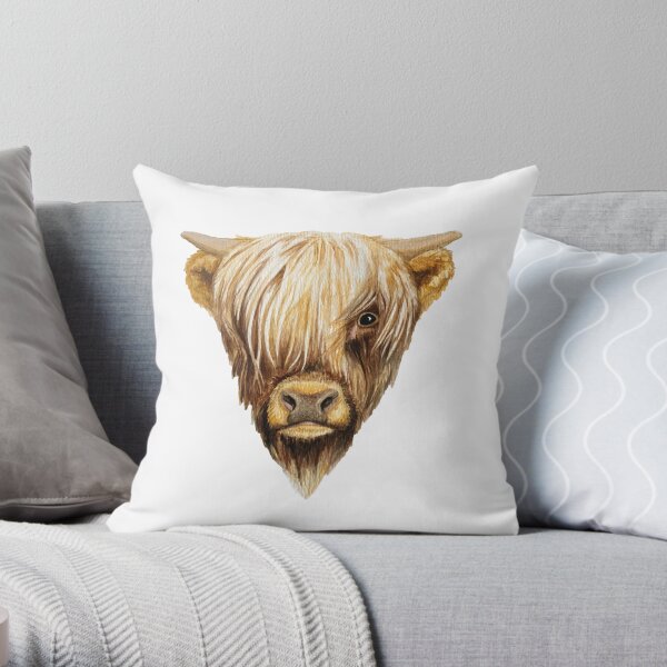 Highland Cow Throw Pillow