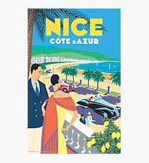 French Riviera Classic Vintage Travel Poster Photographic Print