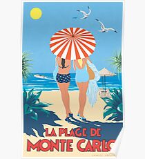 Classic Monte Carlo Vintage Travel Poster Poster