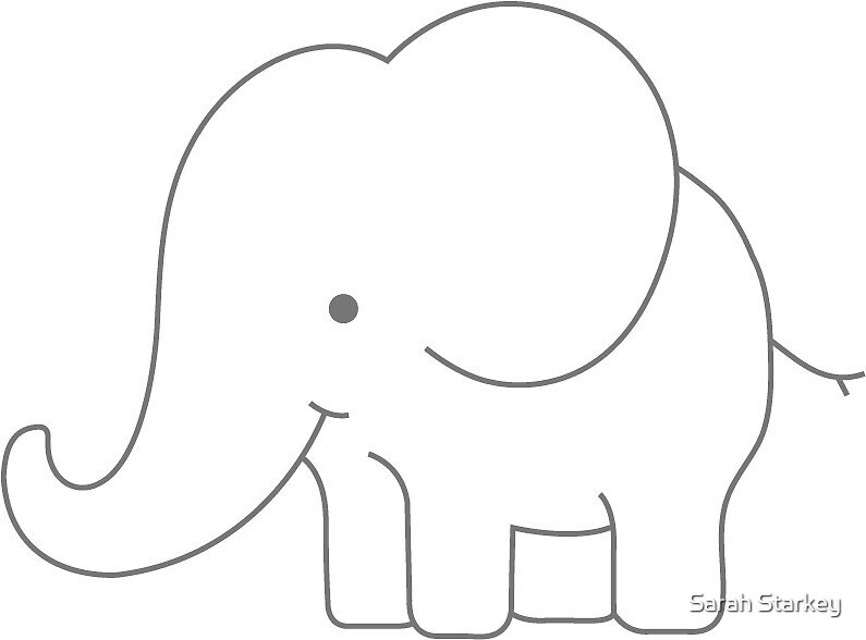 Cute Cartoon Elephant By Sarah Starkey Redbubble