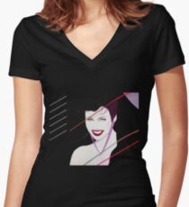 Camiseta entallada de cuello en V Duran Duran - obra de arte subterránea de vinilo vintage de la música synthpop de Río 80