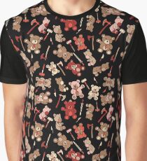 teddy bears and viking weapons - black Graphic T-Shirt