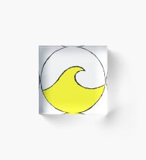 vibrant yellow circle wave Acrylic Block