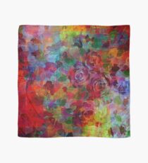 THROUGH ROSE-COLORED GLASSES Bold Rainbow Floral Multicolor Flower Garden Abstract Modern Painting Design Scarf