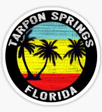 Tarpon Springs Florida Tropical Beach Palm Trees Gulf Of Mexico Sticker