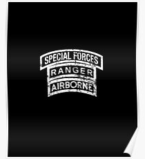 Army Special Forces Ranger Airborne Triple Stack Tab Poster