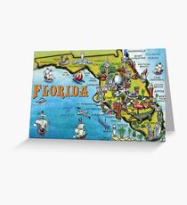 Cartoon Map of Florida Greeting Card