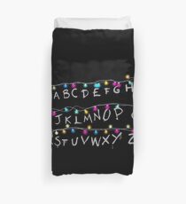 dark alphabet Duvet Cover