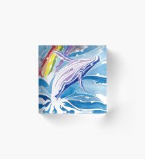 Rainbow breaching humpback whale Acrylic Block
