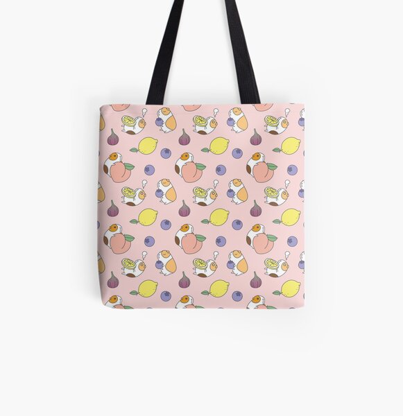 Guinea pigs with fruits pattern All Over Print Tote Bag