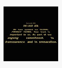 Star Wars the Last Jedi GDPR Privacy Meme Shirt Photographic Print