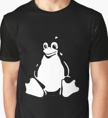 Tux Mascot T-Shirt Penguin Linux Black White Logo Graphic T-Shirt