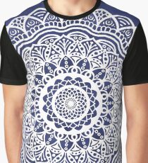 Deep Ocean Blue Mandala - LaurensColour Graphic T-Shirt