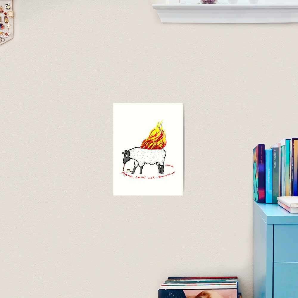 make love not bbq Art Print