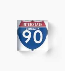 US Interstate I-90 (MN) | United States Interstate Highway Shield Sign Acrylic Block
