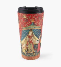DAMEN- UND EINHORNENWUNSCH, Löwe, Fantasie-Blumen, Tiere, rotes grünes Blumen Thermobecher