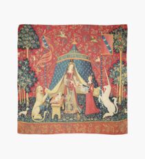 LADY AND UNICORN DESIRE ,Lion,Fantasy Flowers,Animals Red Green Floral Scarf